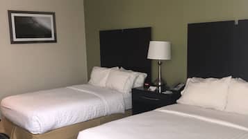 Premium bedding, down comforters, in-room safe, desk