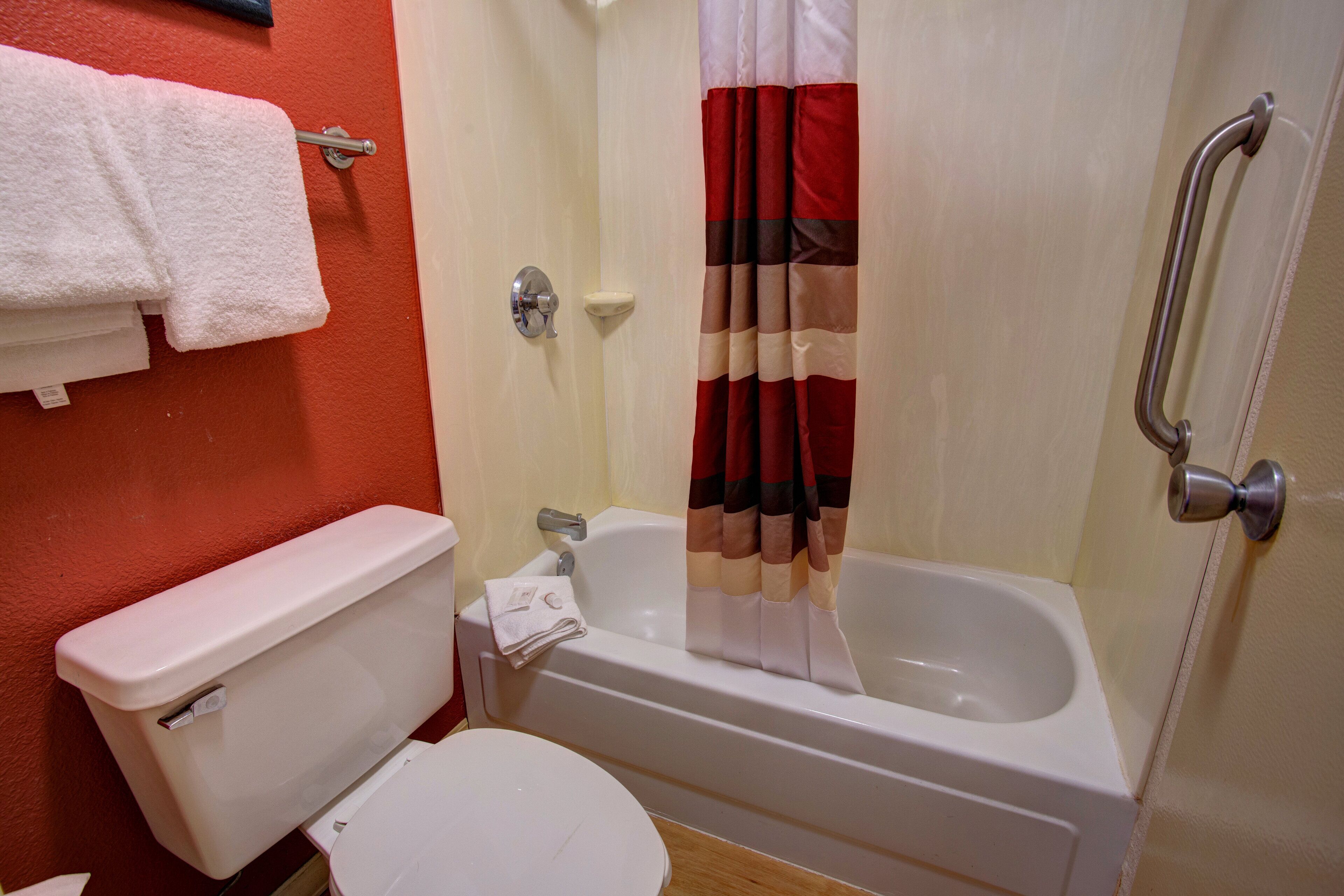 free toiletries, towels, soap, shampoo