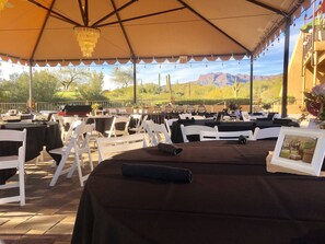 Outdoor banquet area