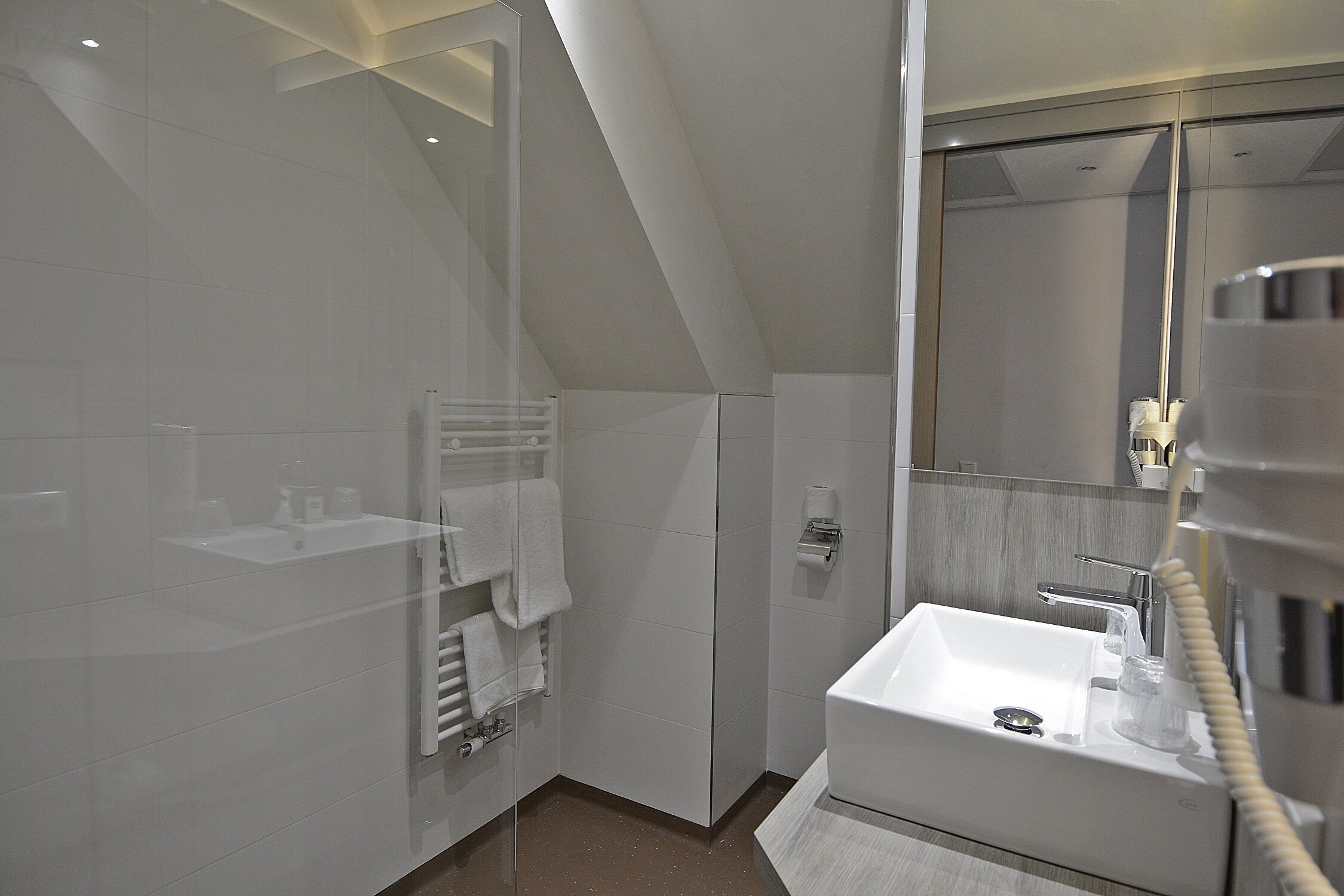 free toiletries, hair dryer, towels, soap