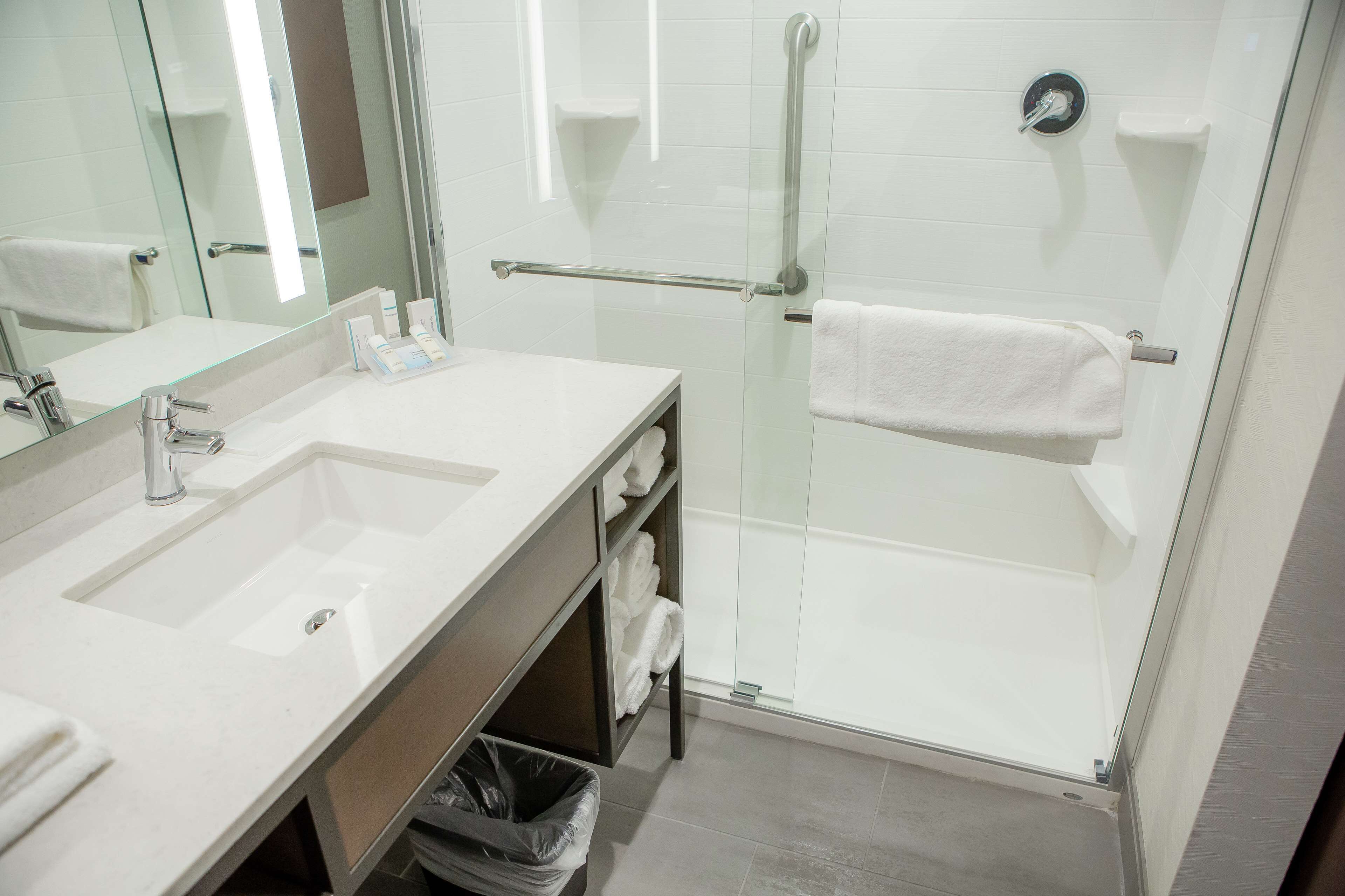 free toiletries, hair dryer, towels