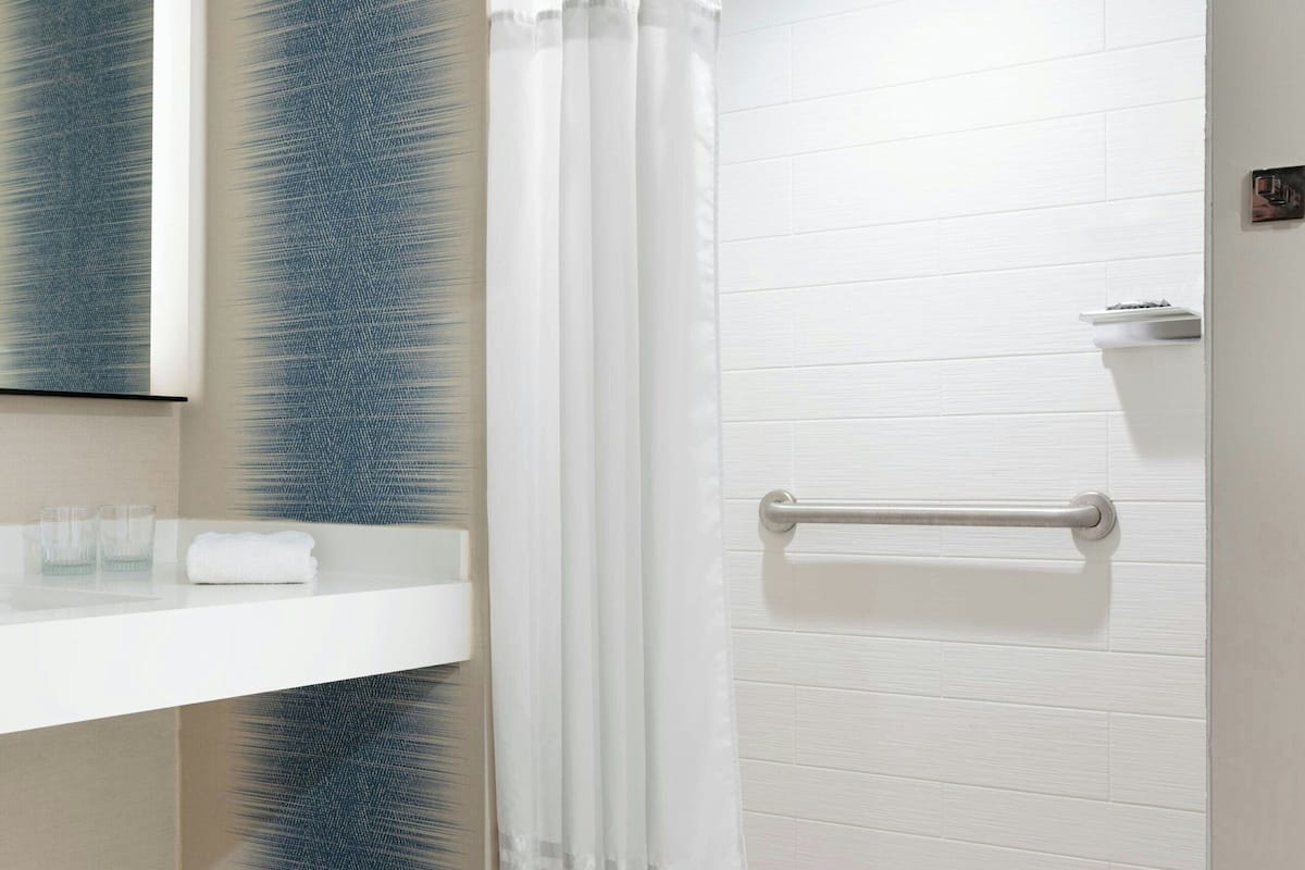 free toiletries, hair dryer, towels, soap