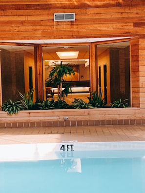 Indoor pool, open 5 AM to midnight, sun loungers