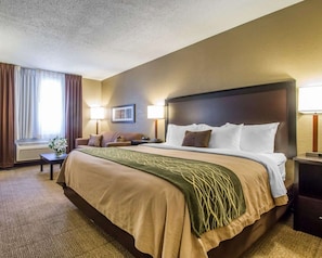 In-room safe, desk, laptop workspace, blackout curtains