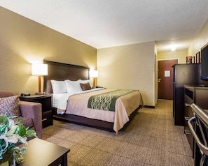 In-room safe, desk, laptop workspace, blackout curtains