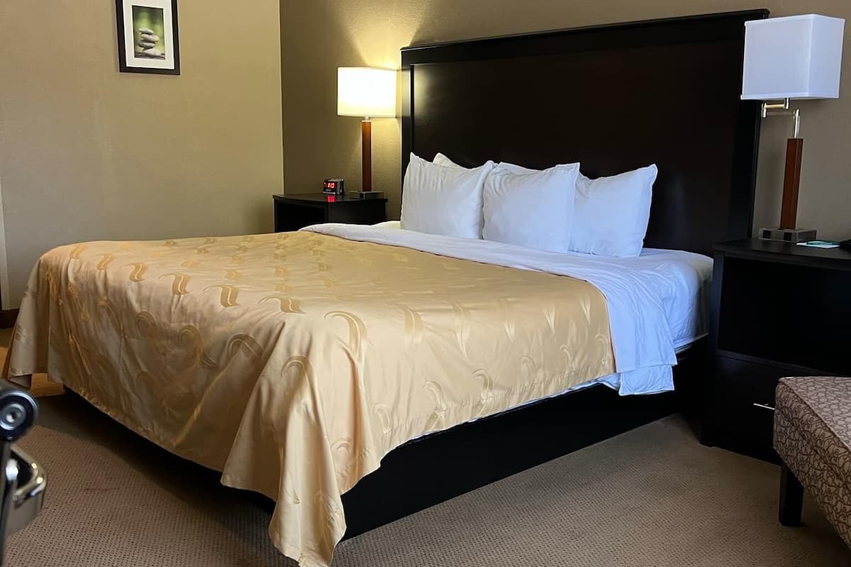 room, 1 king bed, accessible, non smoking | in-room safe, desk, laptop workspace, blackout curtains