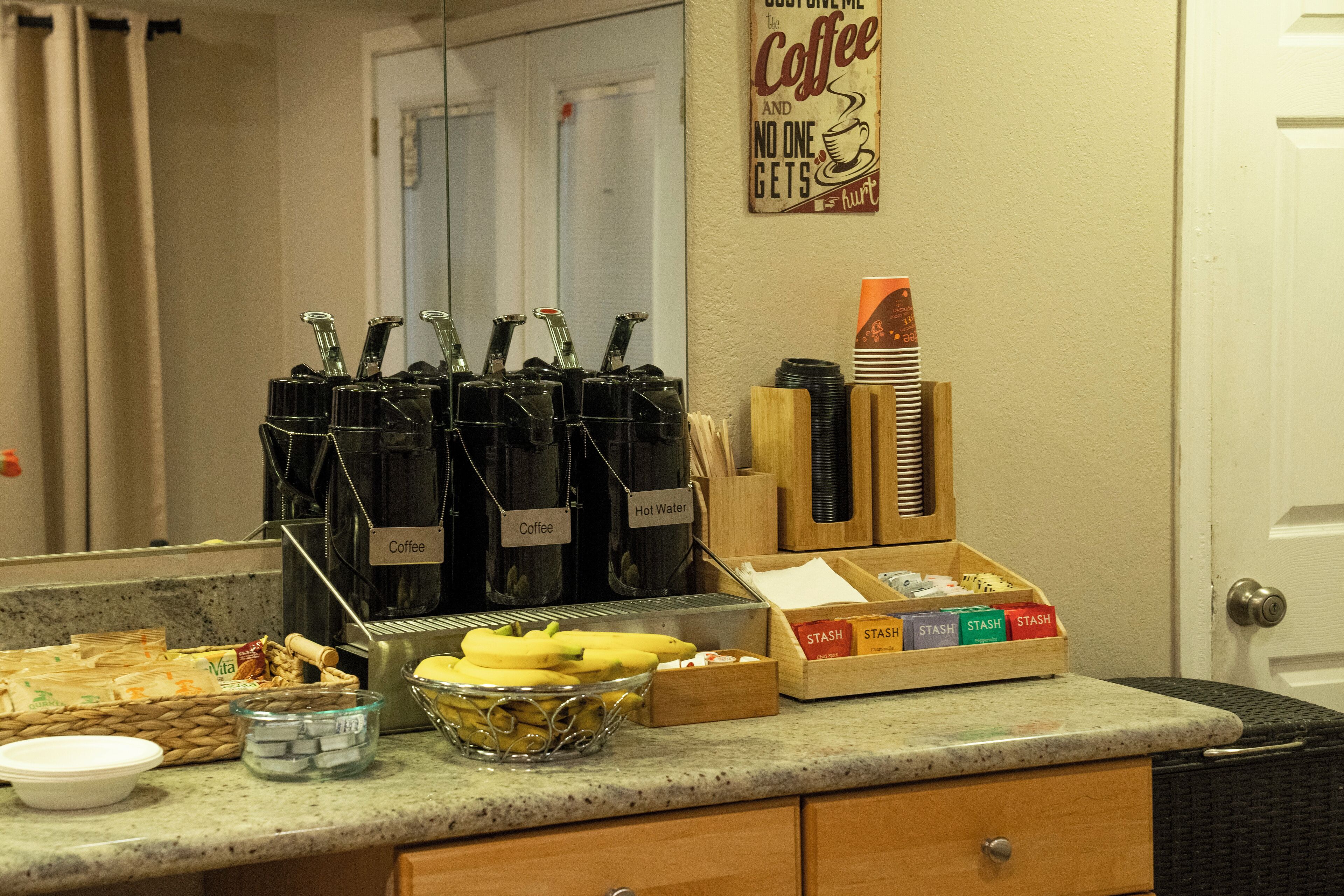 free daily self-service breakfast