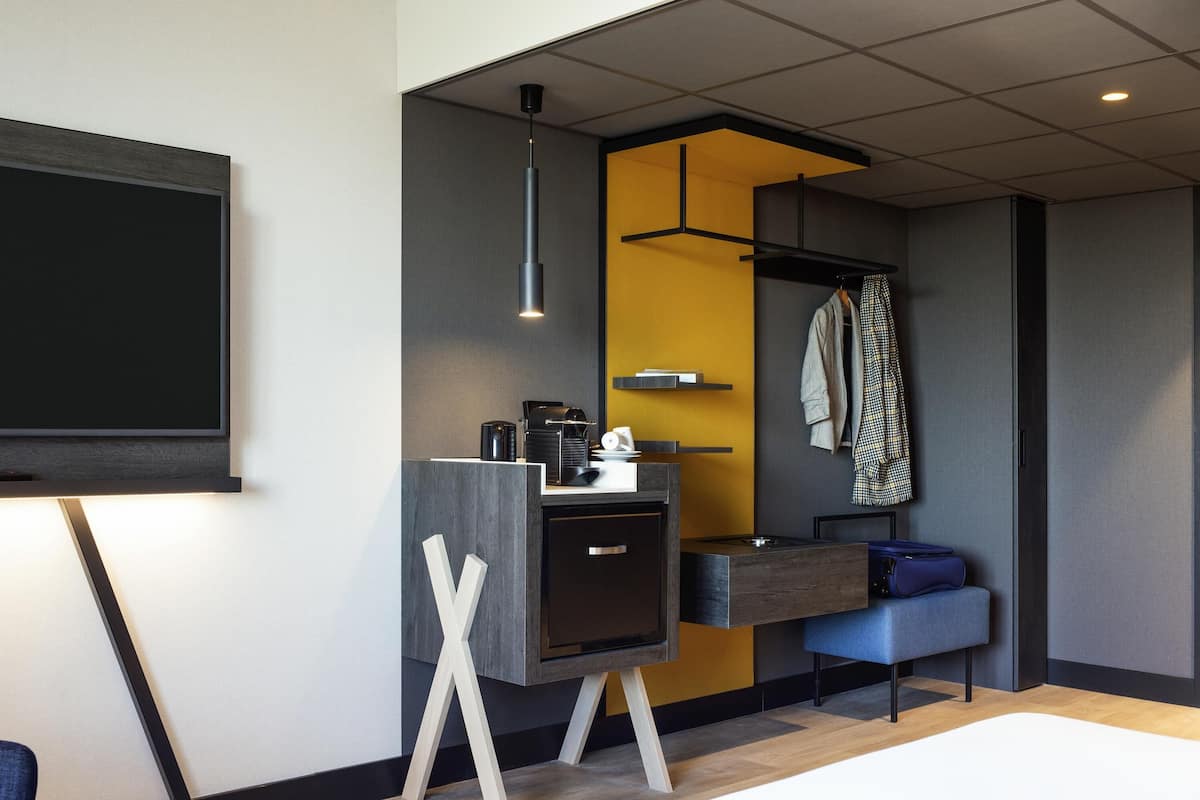 In-room safe, desk, laptop workspace, blackout drapes