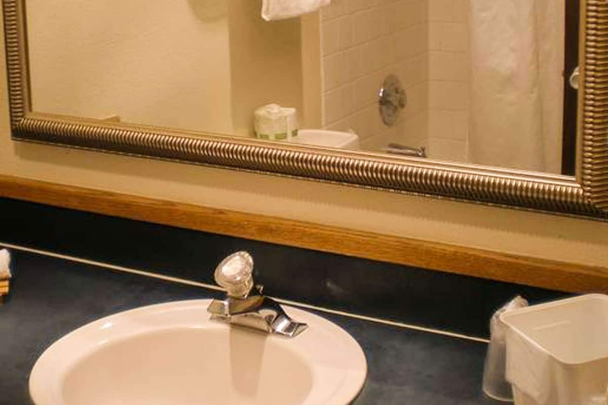 Bathroom | Combined shower/tub, towels