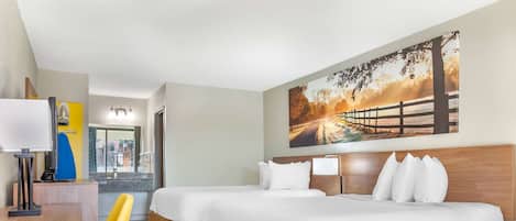 Room, 2 Double Beds, Smoking | Blackout drapes, iron/ironing board, free cribs/infant beds