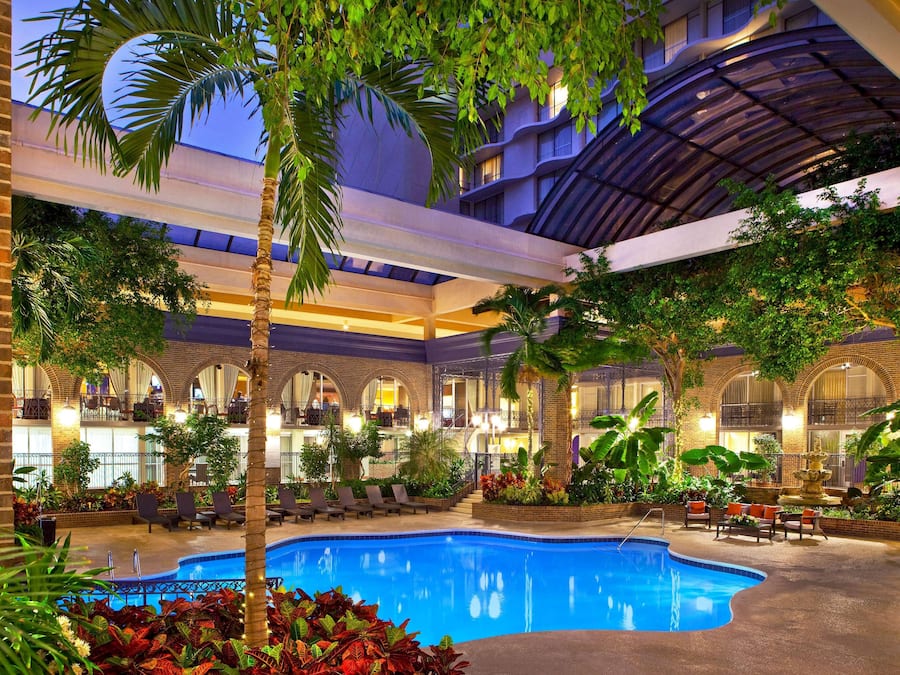 Indoor pool, a heated pool, open 7:00 AM to 10:00 PM, sun loungers