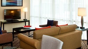 48-inch LED TV with cable channels, pay movies