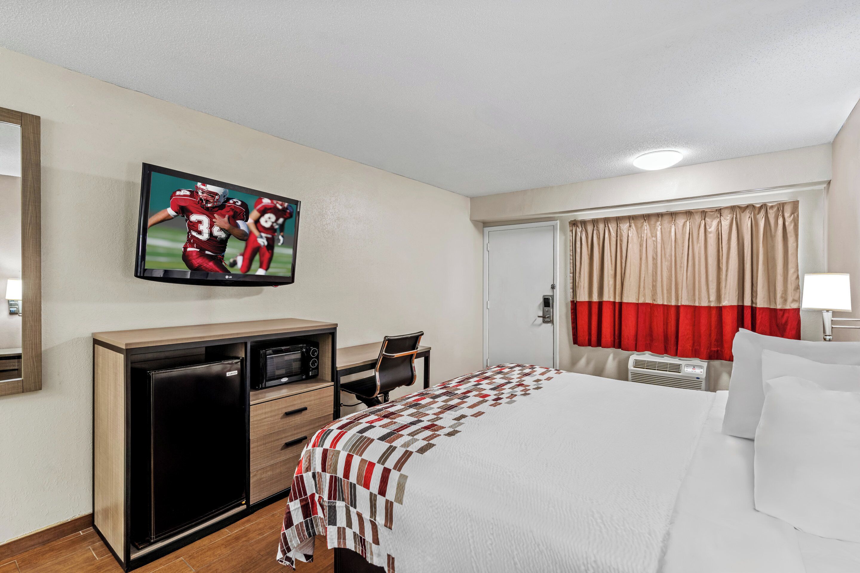 Blackout curtains, iron/ironing board, free cots/infant beds, free WiFi