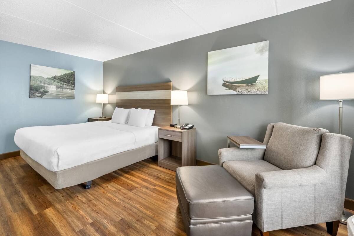 Room, 1 King Bed, Accessible, Non Smoking | Iron/ironing board, cribs (free), rollaway beds (surcharge), WiFi (free)