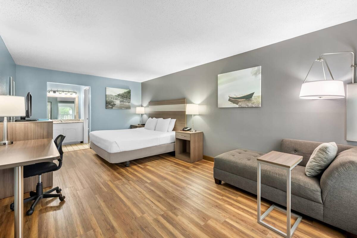 Standard Room, 1 King Bed, Non Smoking | Iron/ironing board, cribs (free), rollaway beds (surcharge), WiFi (free)