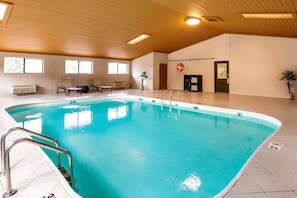 Indoor pool, sun loungers