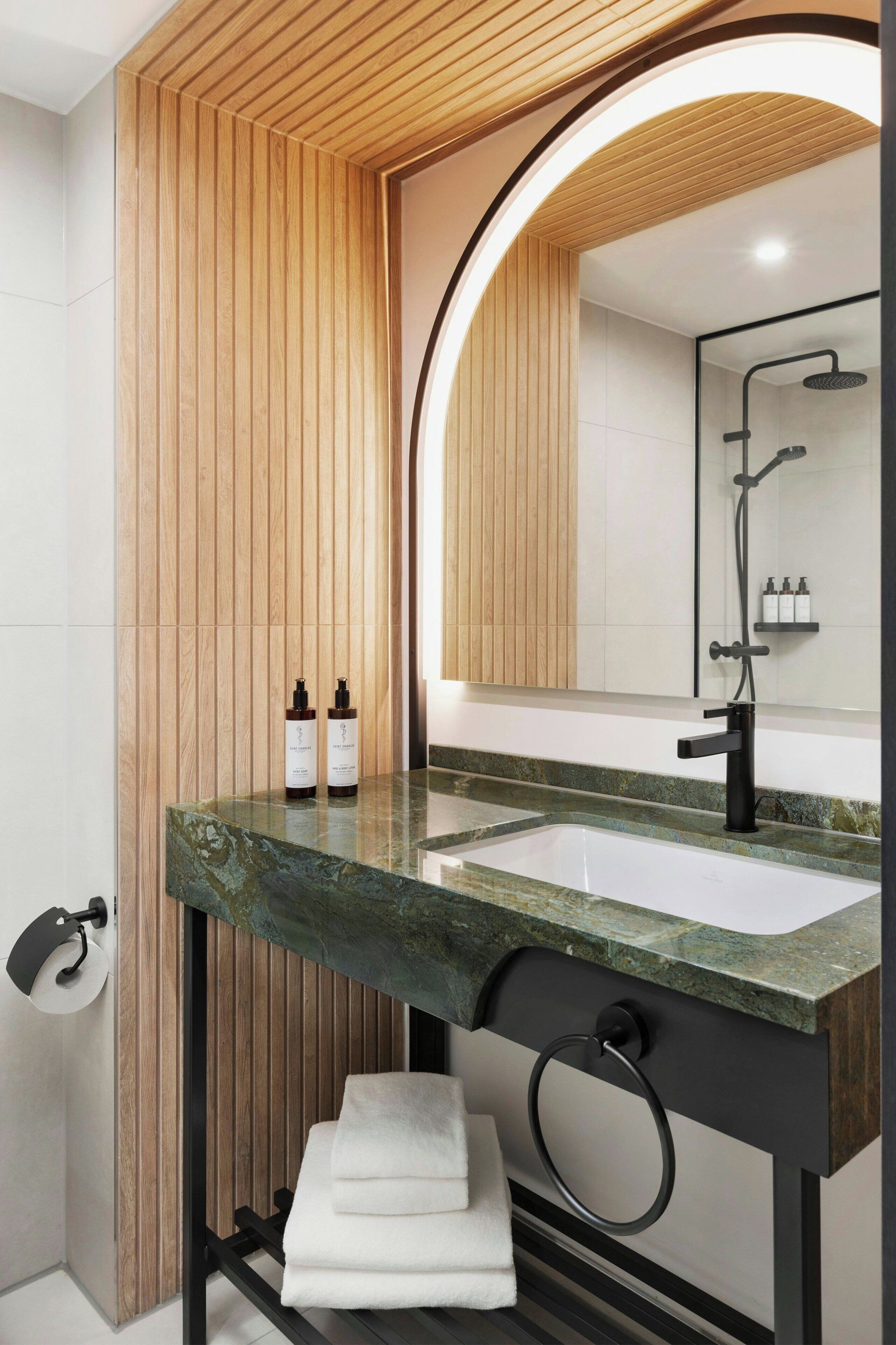 free toiletries, hair dryer, towels