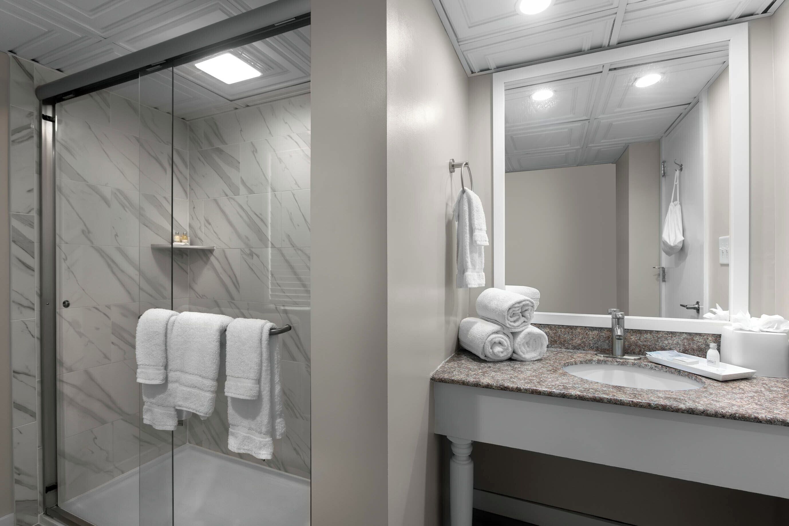 free toiletries, hair dryer, towels, soap