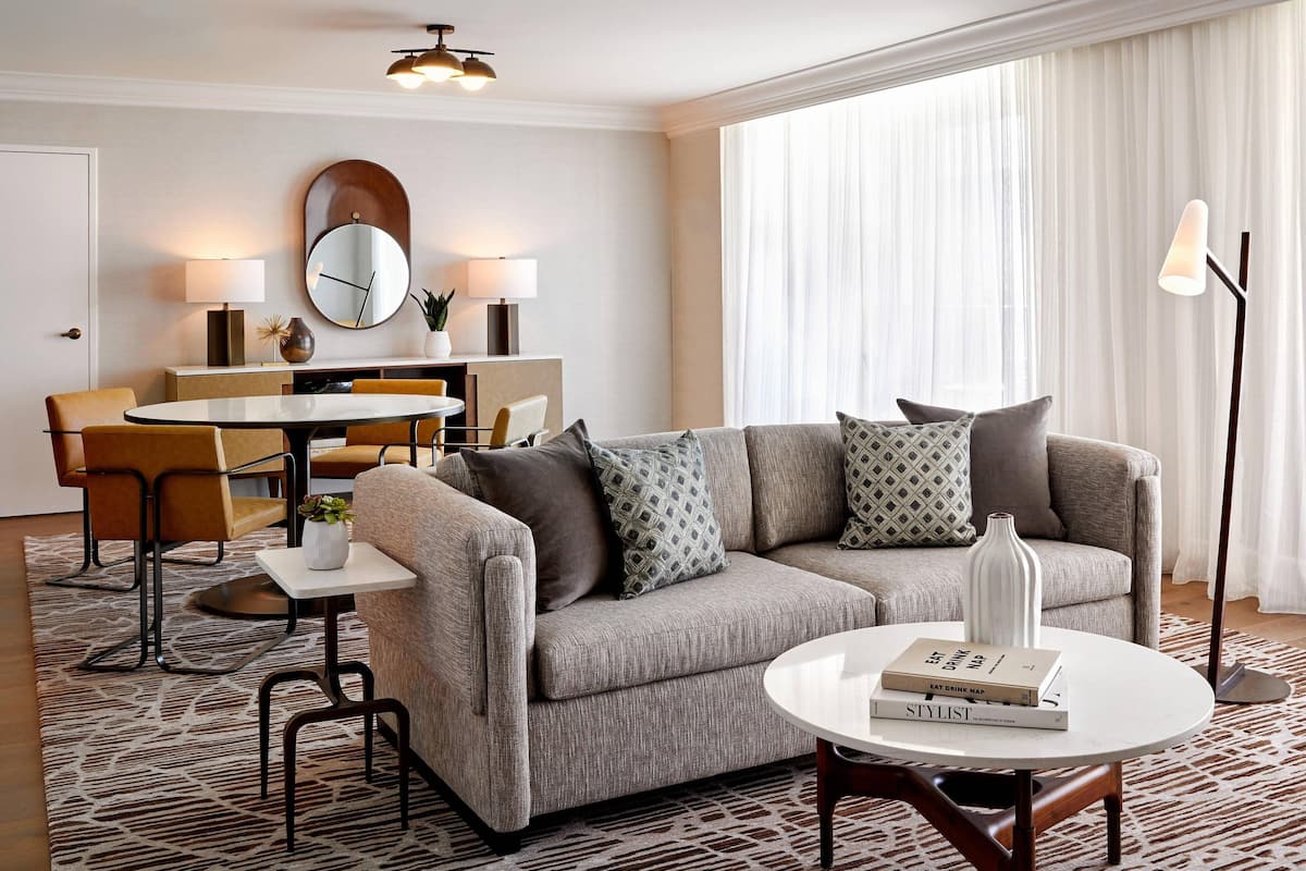 Executive Suite, 1 Bedroom, Non Smoking, Pool View | Living area | 50-inch LED TV with cable channels, Smart TV, Netflix