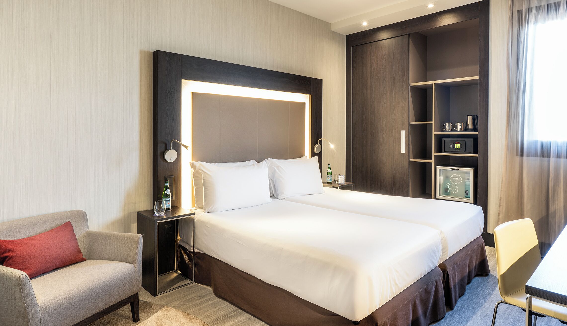 Allergitestade sängkläder, duntäcken och minibar