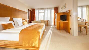 Hypo-allergenic bedding, pillow-top beds, in-room safe, desk