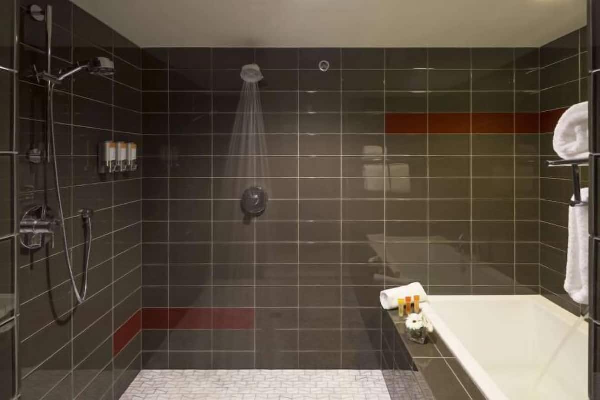 Bathroom | Shower, eco-friendly toiletries, hair dryer, bathrobes