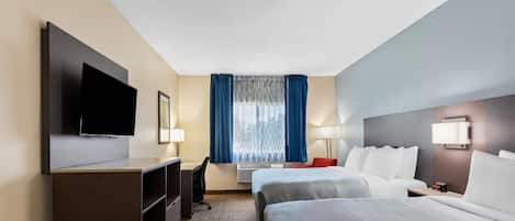 Phòng, 2 giường cỡ queen | Bàn, bàn ủi/dụng cụ ủi quần áo, truy cập Internet không dây miễn phí