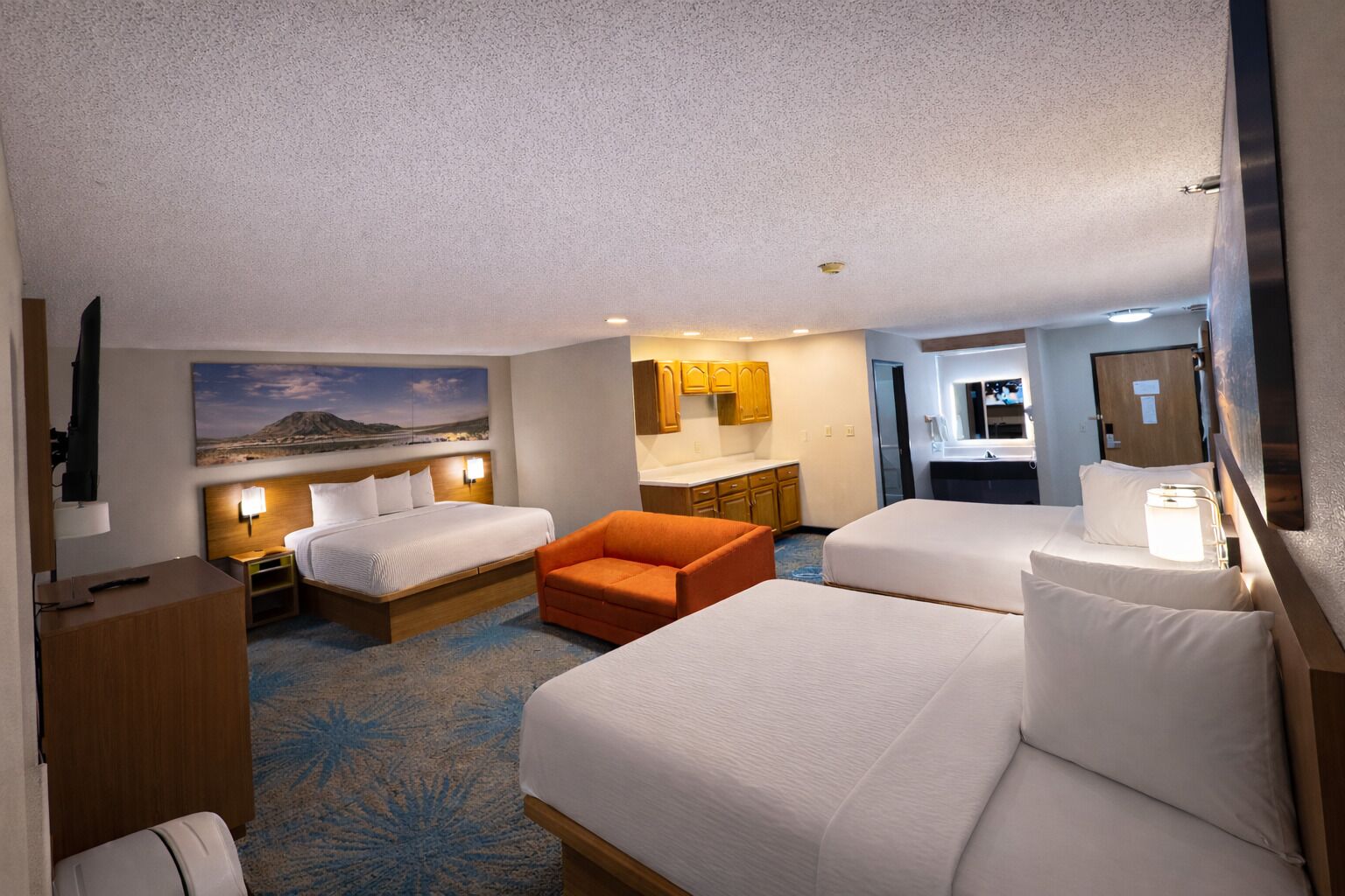 Individually decorated, soundproofing, iron/ironing board, rollaway beds