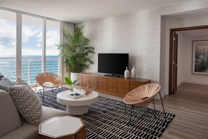 Royal Suite, 1 Bedroom, Ocean View | Living room | TV, pay films - The Westin Fort Lauderdale Beach Resort (Fort Lauderdale)
