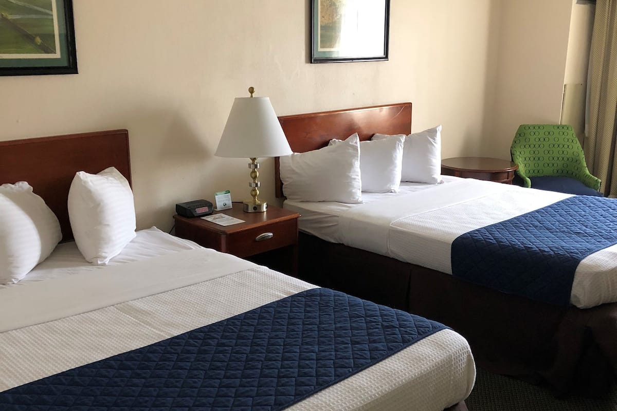 hypo-allergenic bedding, desk, blackout curtains, soundproofing