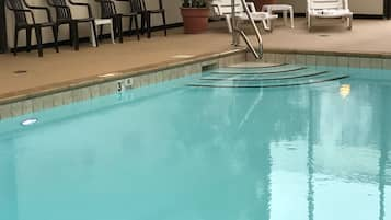 Indoor pool, open 7:00 AM to 11:00 PM, sun loungers