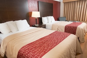 Desk, blackout curtains, iron/ironing board, free cots/infant beds