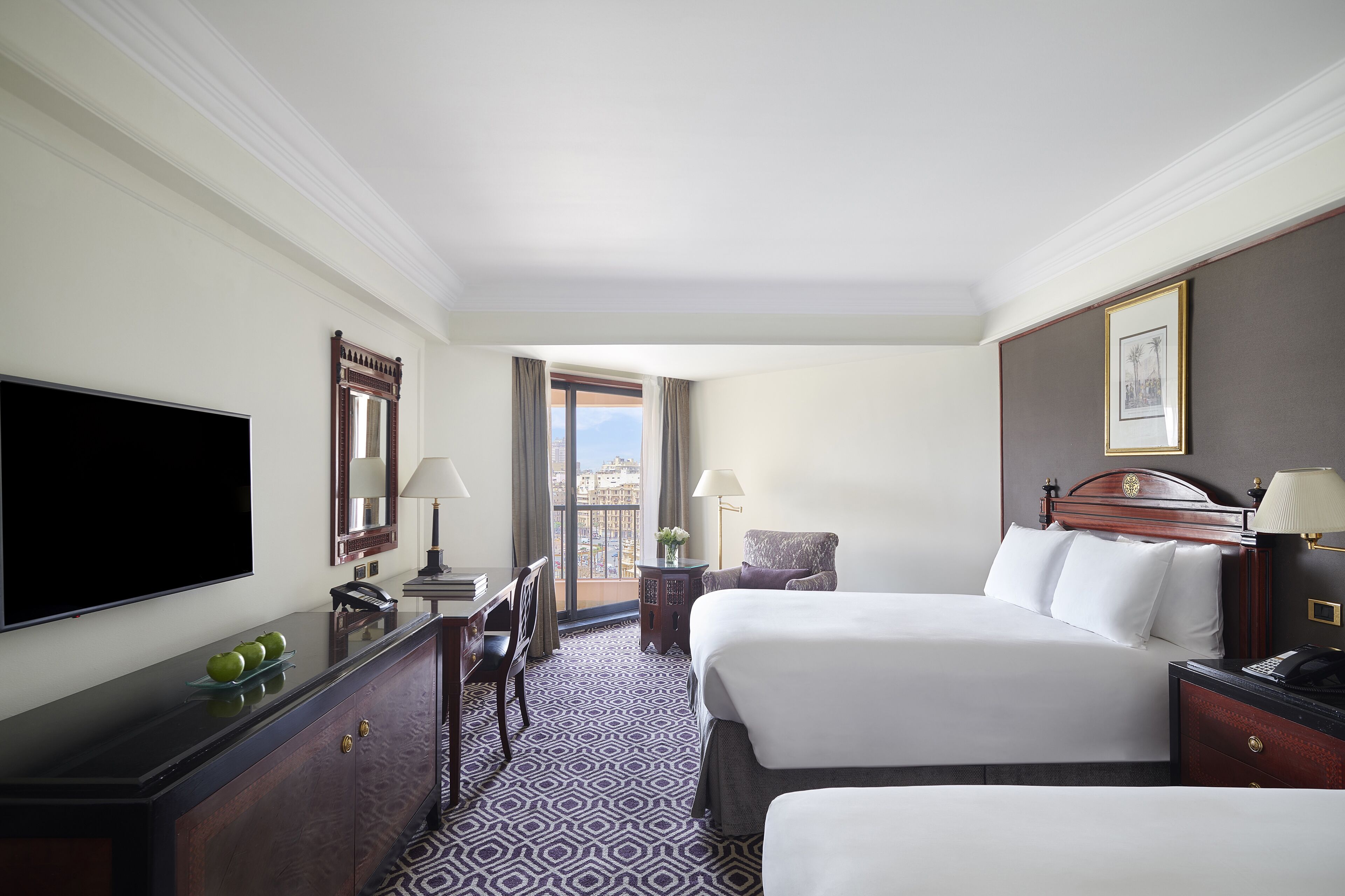 classic room, 2 queen beds, city view (historic) | 1 bedroom, egyptian cotton sheets, premium bedding, down duvets