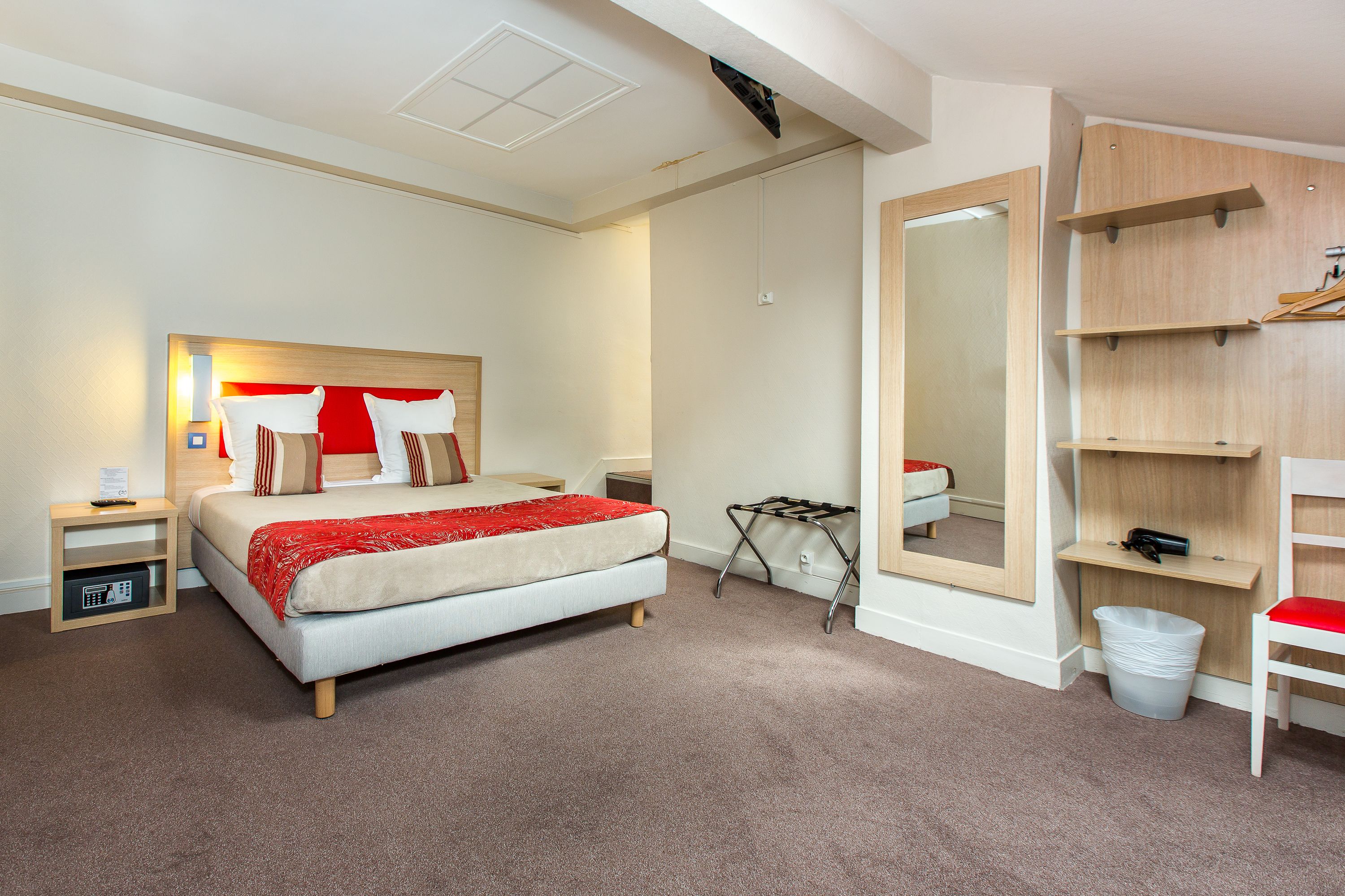 family room | in-room safe, desk, blackout curtains, iron/ironing board