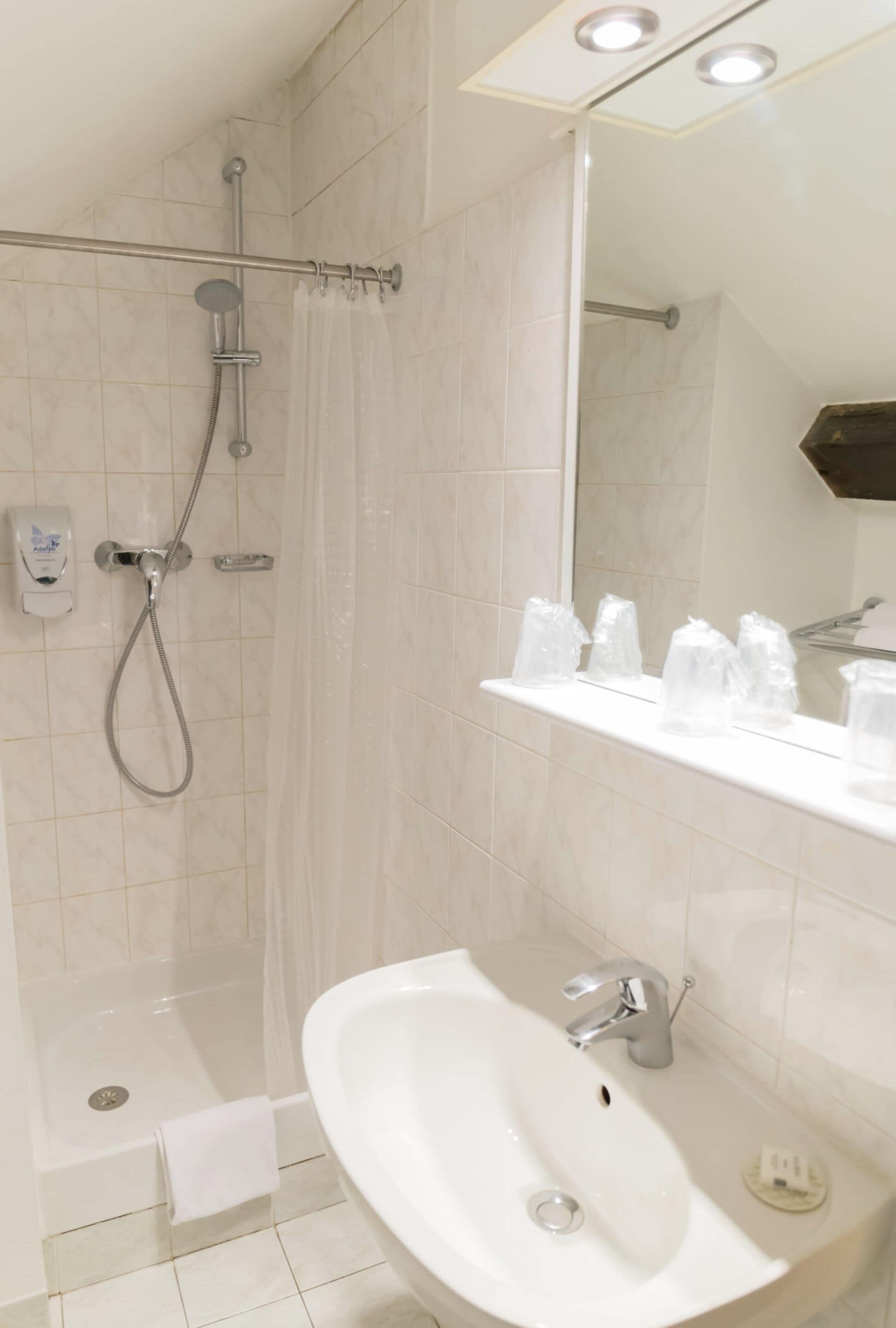 free toiletries, hair dryer, towels