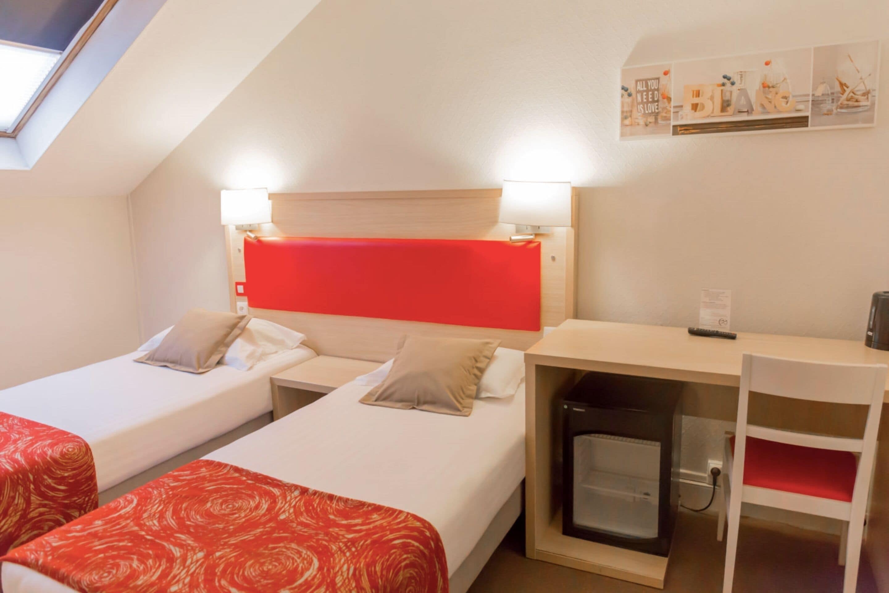 twin room | in-room safe, desk, blackout curtains, iron/ironing board