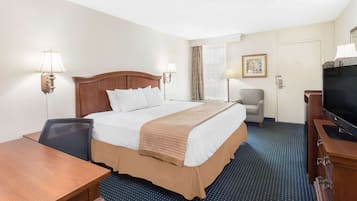 Premium bedding, desk, blackout curtains, iron/ironing board