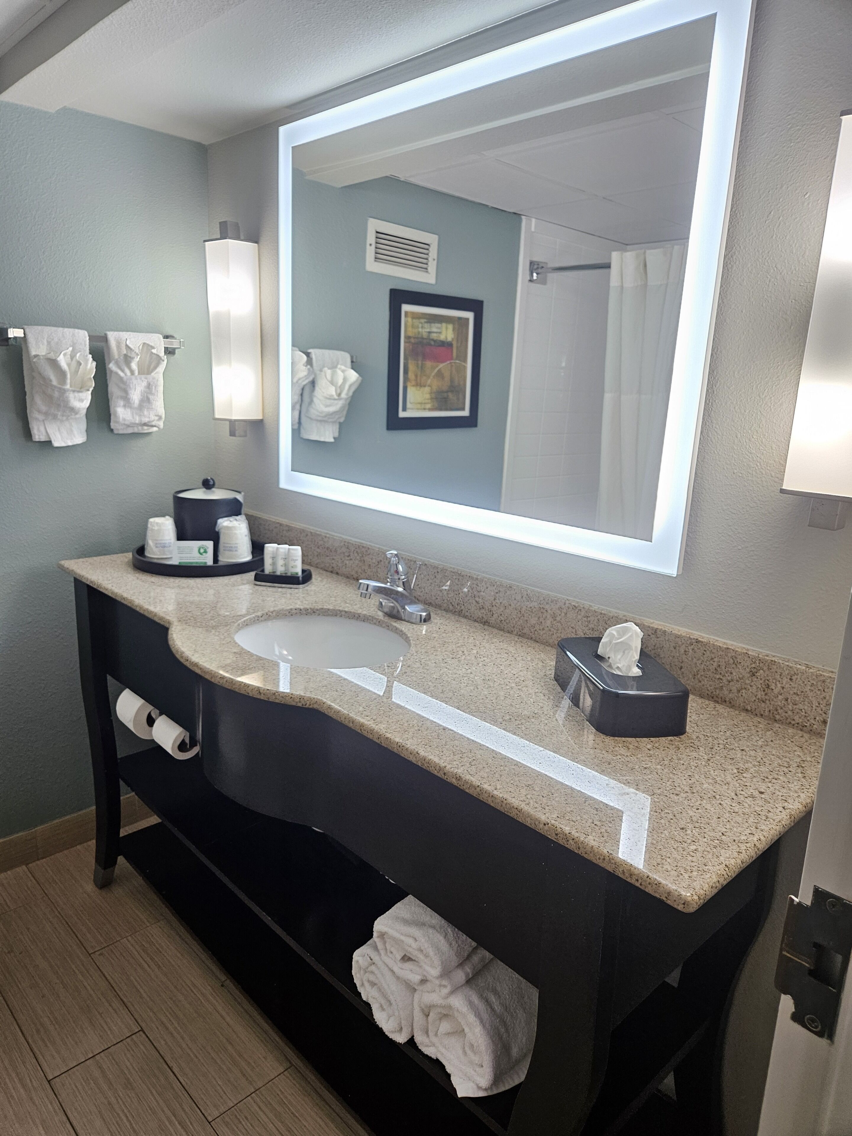 suite, 1 king bed, non smoking | bathroom | combined shower/bathtub, free toiletries, hair dryer, towels