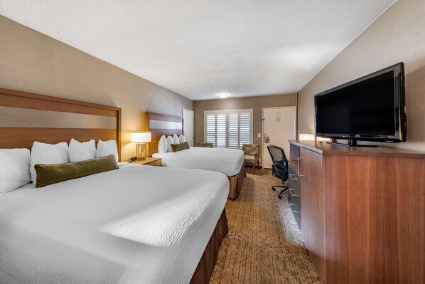 1 bedroom, desk, laptop workspace, iron/ironing board