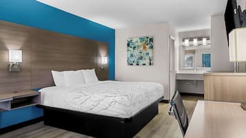 Chambre Standard, 1 trÚs grand lit, non-fumeur, réfrigérateur et four à micro-ondes (Shower Only)