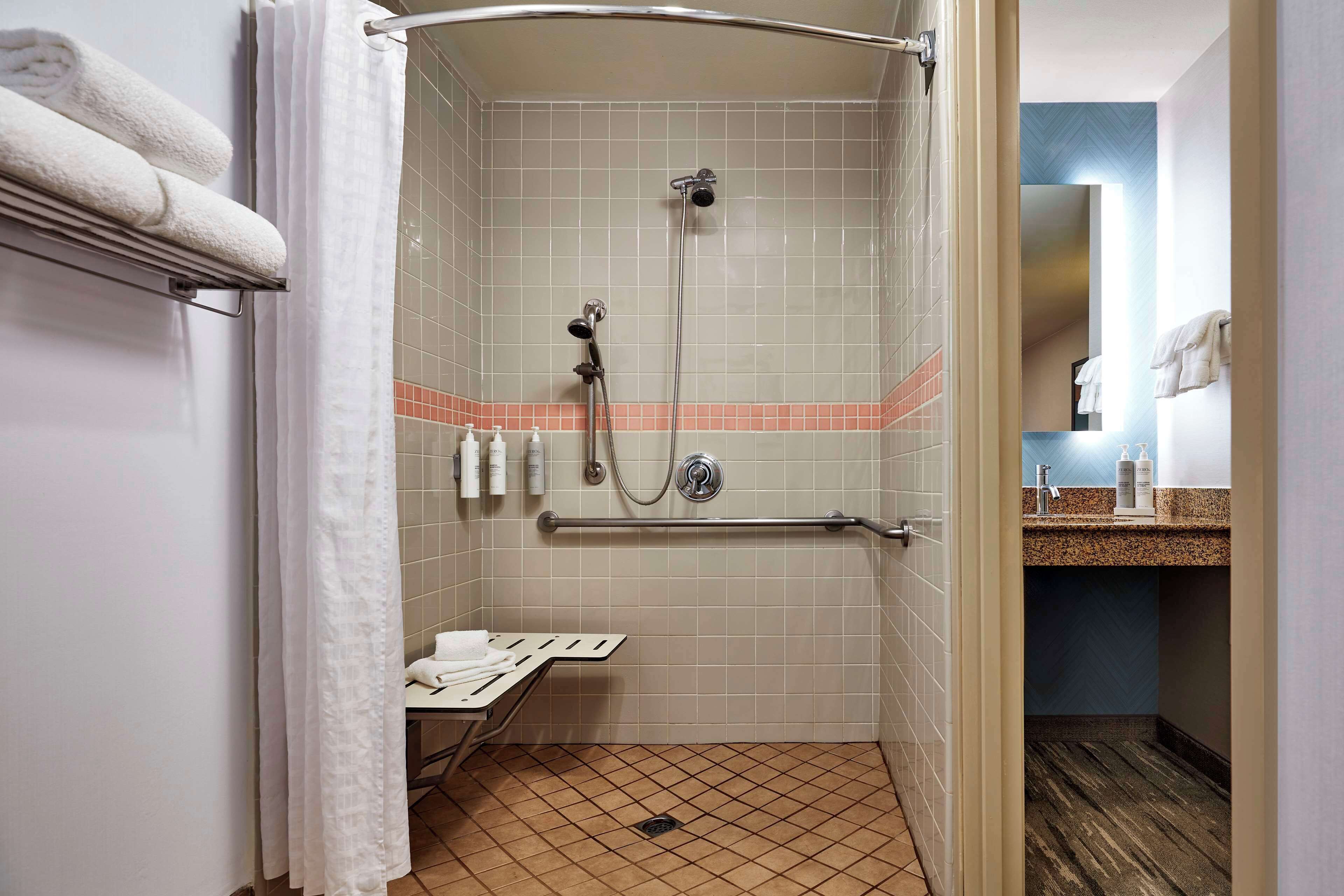 room, 2 queen beds, accessible (roll-in shower) | bathroom shower