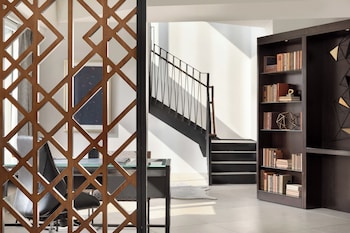 Hotel amenities such as safe, desk and work area at Swissotel - Chicago