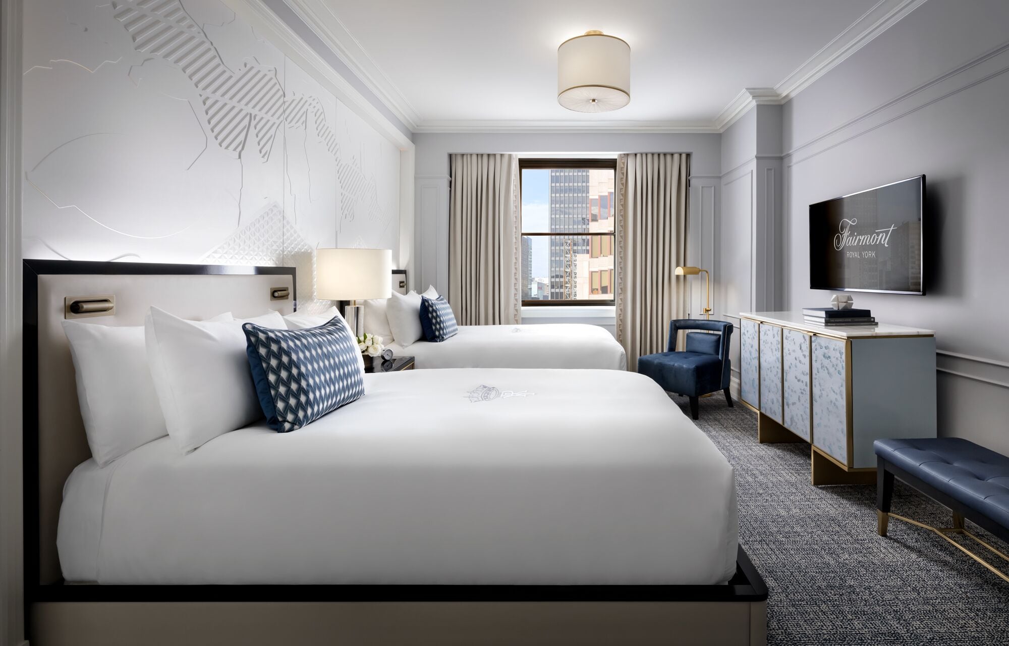 Fairmont Gold, Room, 2 Double Beds, Non Smoking, Club Lounge Access | Premium bedding, pillowtop beds, minibar, in-room safe