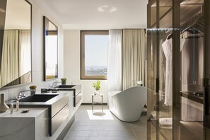 Eco-friendly toiletries, hair dryer, bathrobes, slippers