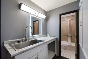 Standard Room, 1 King Bed, Non Smoking, Kitchen (Larger Room) | Bathroom | Shower, hair dryer, towels - Best Western Bemidji (Bemidji)