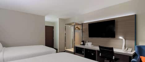 Standard Room, 2 Queen Beds, Non Smoking, Refrigerator & Microwave | In-room safe, iron/ironing board, free WiFi, bed sheets