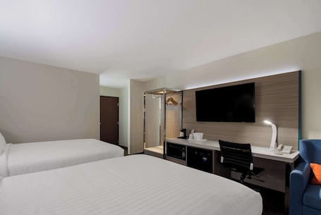 Standard Room, 2 Queen Beds, Non Smoking, Refrigerator & Microwave | In-room safe, iron/ironing board, free WiFi, bed sheets