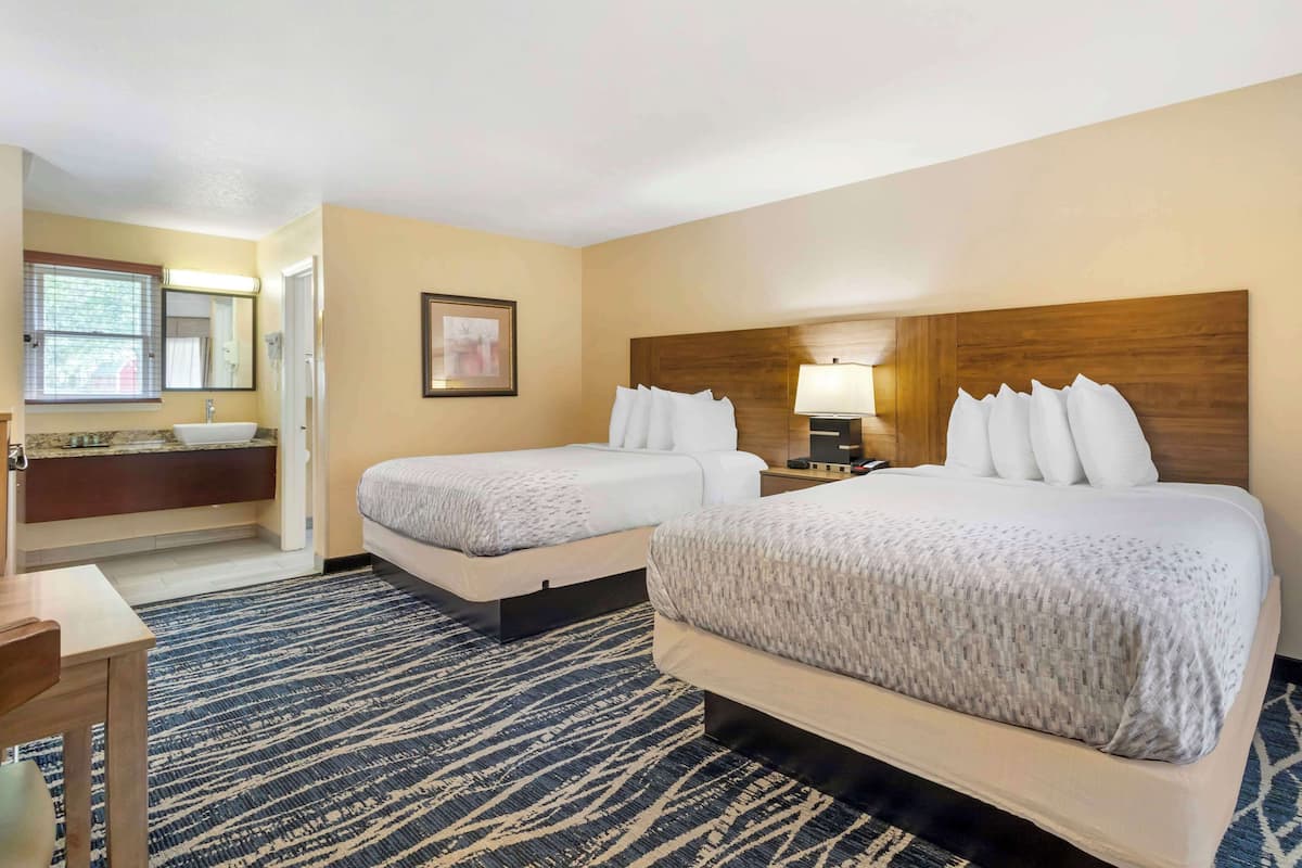 standard room, 2 queen beds, refrigerator & microwave, mountain view | iron/ironing board, free wifi, bed sheets