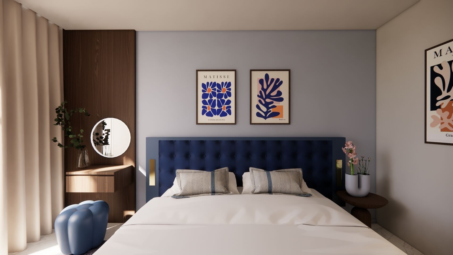 高档床上用品、迷你吧、客房内保险箱、办公桌