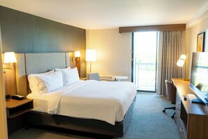 Premium bedding, pillow-top beds, desk, laptop workspace
